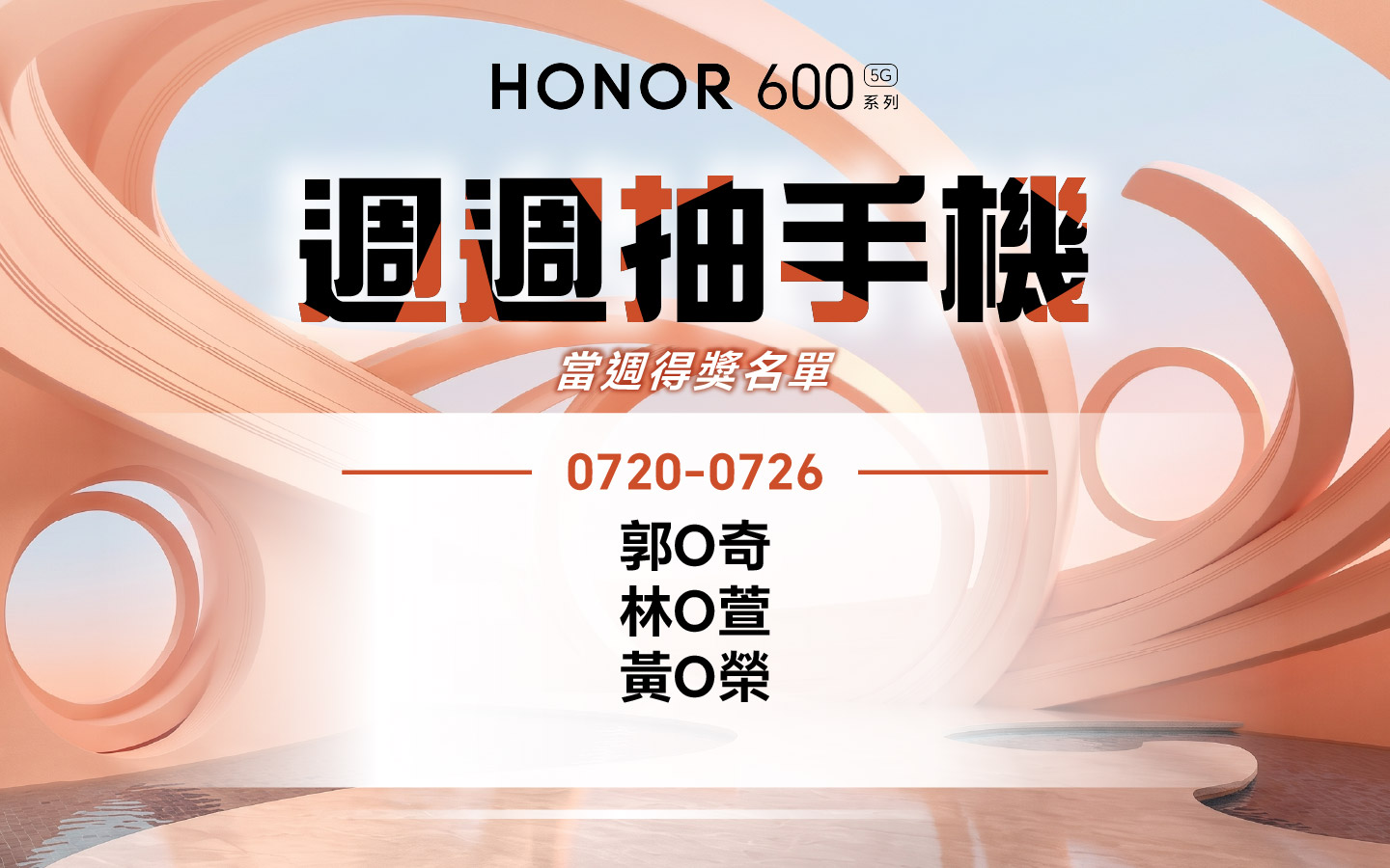 一鍵造夢 週週抽手機 0720-0726 得獎名單